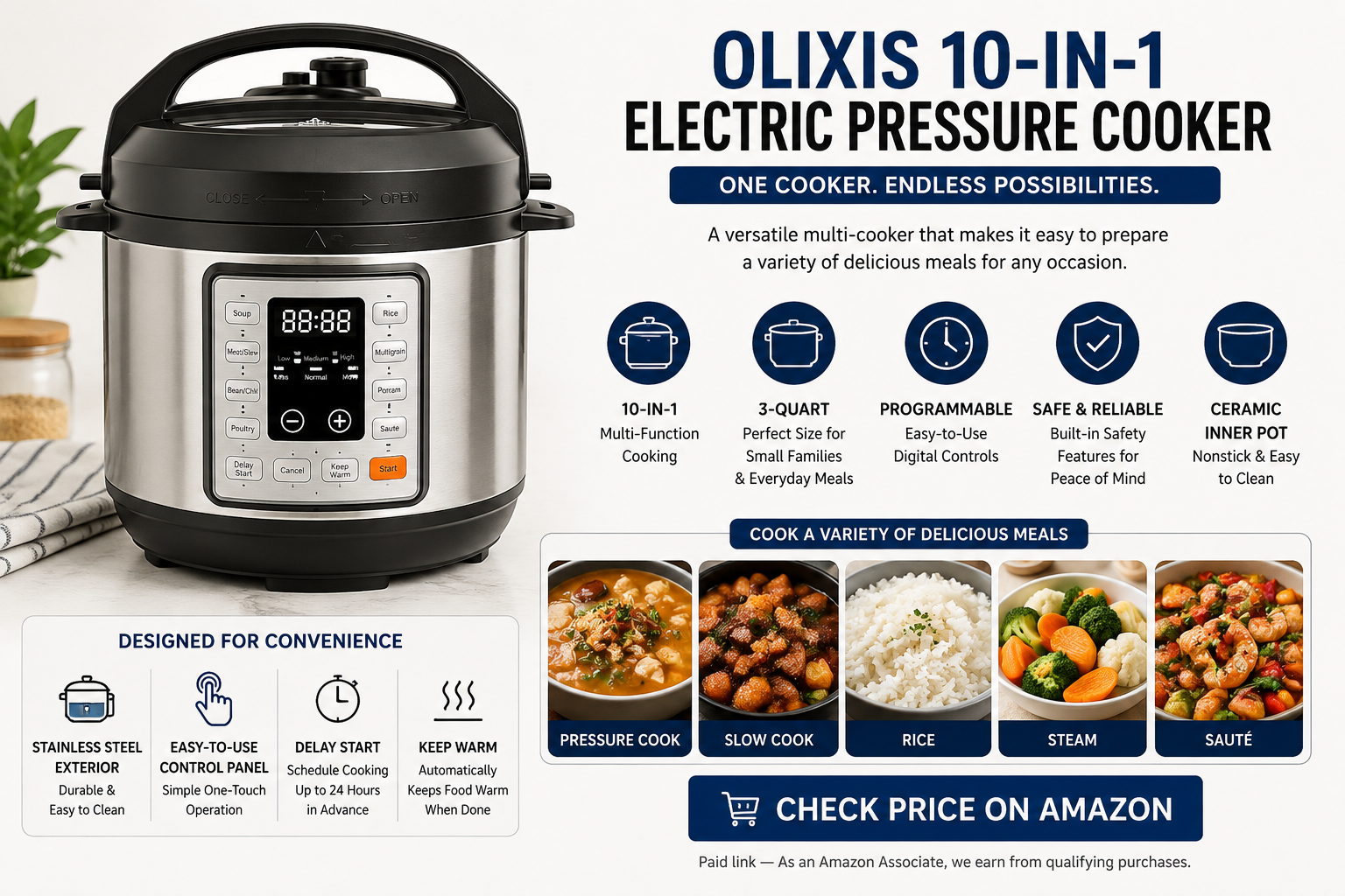 OLIXIS 10-in-1 Electric Pressure Cooker
