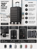 Sweetcrispy 20-Inch Carry-On Luggage with Spinner Wheels